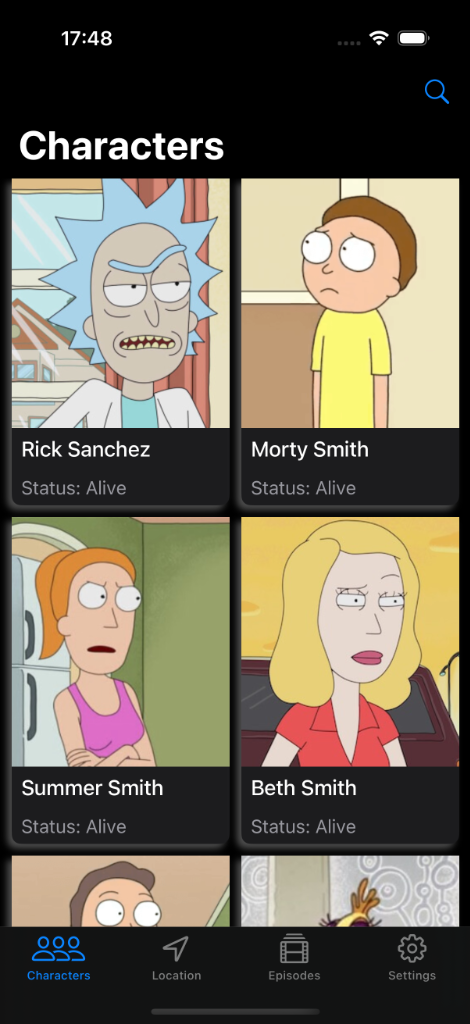 Rick and Morty App screenshot 1